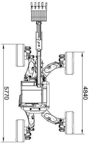 R65 Big Foot Forester II Euromach Spider Excavator Dimensions Top View